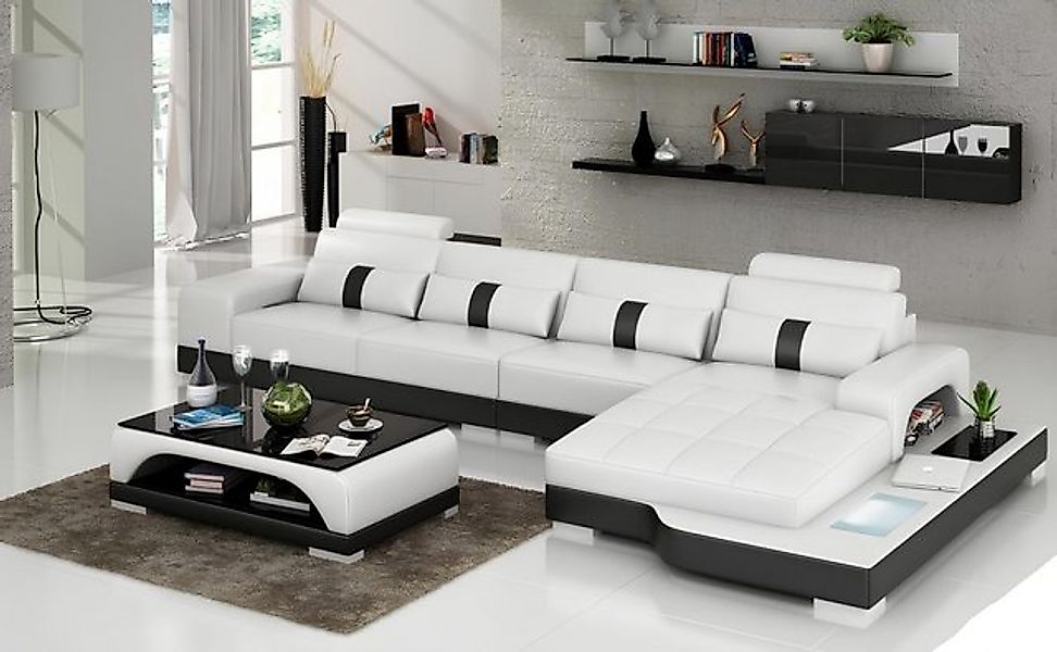 JVmoebel Ecksofa Designer Sofa Couch Polster Ledersofa Ecksofa L Form Sofas günstig online kaufen
