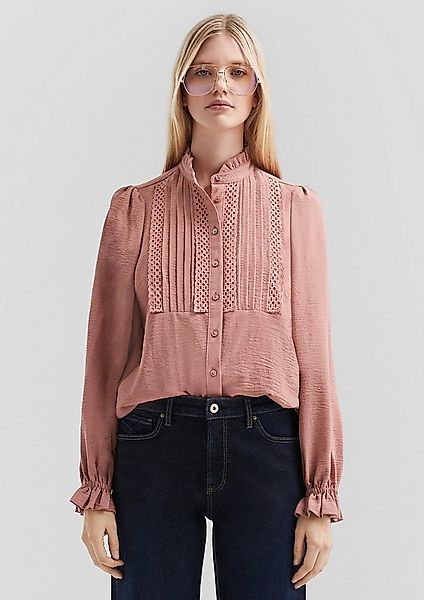 QS Langarmbluse Bluse Feminine Bluse mit Spitze günstig online kaufen