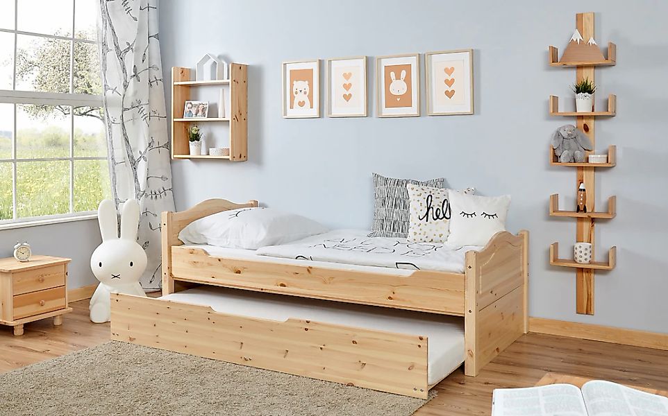 Ticaa Jugendbett "Leni", Einzelbett, inkl. Zusatzbett und Rollrost günstig online kaufen