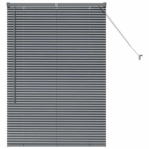 vidaXL Balkenjalousien mit Vorhängen Dunkelgrau 130 x 95 cm Aluminium 42006 günstig online kaufen