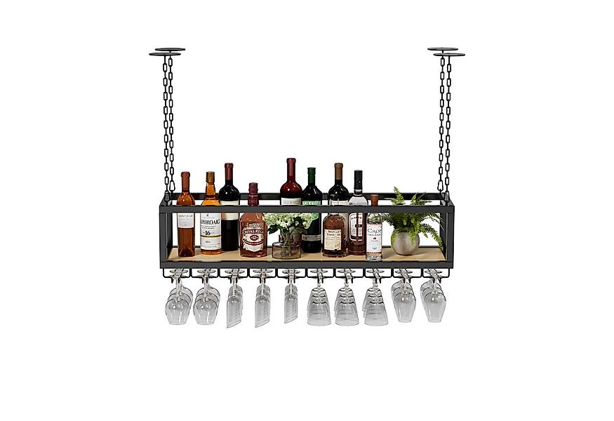 TWSOUL Weinregal Decken-Weinregal im Industrie-Stil, Höhenverstellbarer, Hä günstig online kaufen