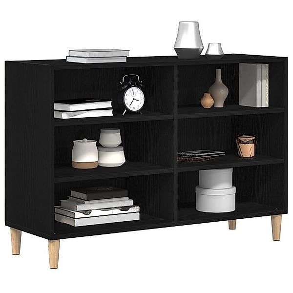 vidaXL Fächerschrank Sideboard Schwarze Eiche Massivholz Eiche Mittel Sideb günstig online kaufen