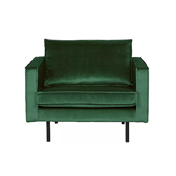 Retro Sessel in Grün Samtbezug günstig online kaufen