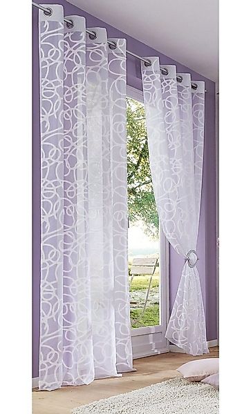 my home Gardine Tanaro (2 St), Ösen, transparent, Voile, 2-er Set, mit Schl günstig online kaufen