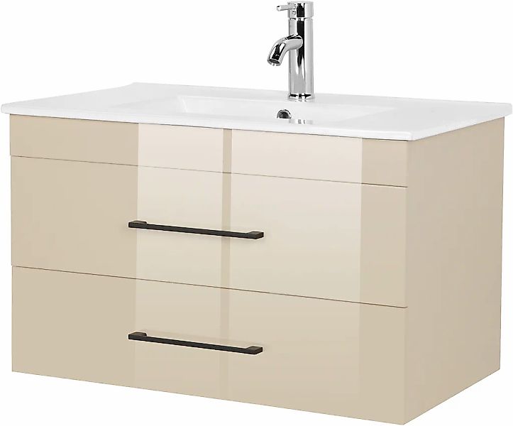 welltime Waschtisch "Florenz Badmöbel Badschrank mit Waschbecken" günstig online kaufen