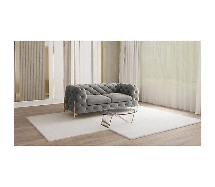 S-Style Möbel Chesterfield-Sofa Ashley Chesterfield Sofa mit Goldenen Metal günstig online kaufen