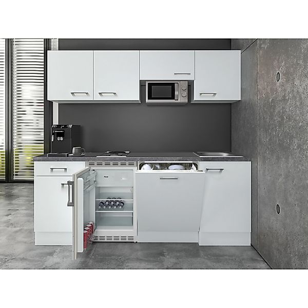 Flex-Well Exclusiv Büroküche Joelina 210 cm Weiß günstig online kaufen