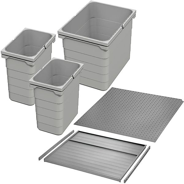 Ninka Abfalltrennsystem Eins2vier KB 450 mm 2x 7L 15L Alugrau für Seitenstä günstig online kaufen