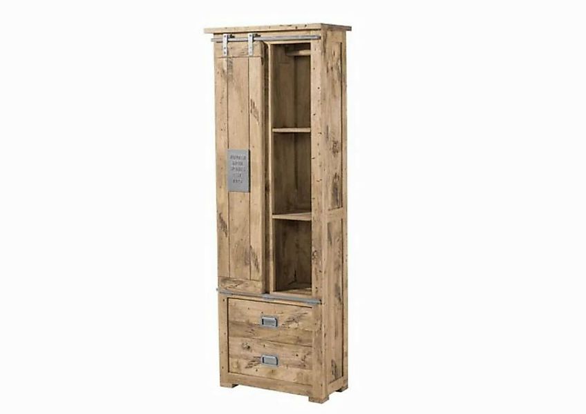 Massivmoebel24 Dreh-/Schwebetürenschrank (Schrank Mango 70x35x195 whitewash günstig online kaufen