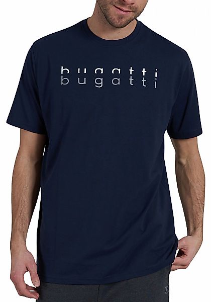 bugatti T-Shirt "Palermo", Kurzarm, Rundhalsausschnitt, bugatti-Schriftzug günstig online kaufen