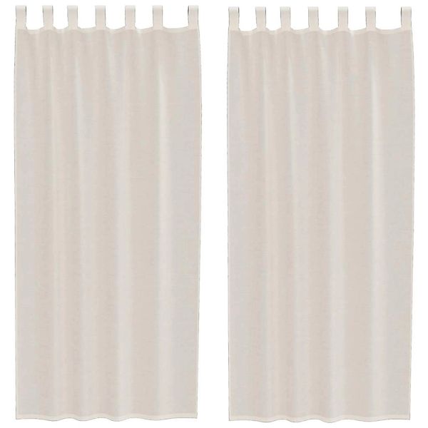 vidaXL Voile Vorhänge mit Lasche 2 Stk Creme 4102268 günstig online kaufen