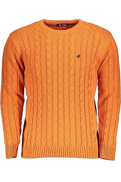 U.S. GRAND POLO Strickpullover Elegantes Herrenhemd Orange mit Zopfmuster & günstig online kaufen