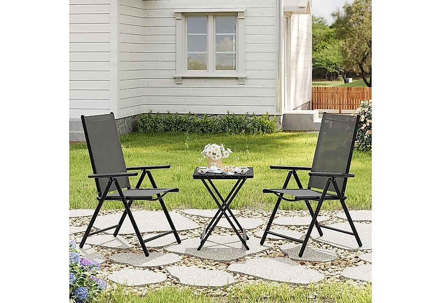 EUGAD Gartenstuhl (4 St), klappbar, 7-Fach verstellbare Rückenlehne, wetter günstig online kaufen