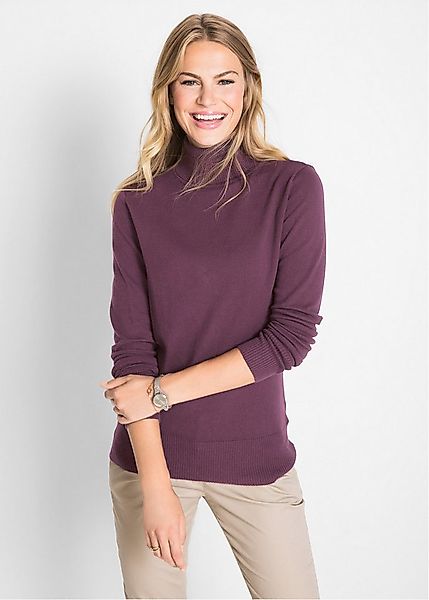 bonprix Rollkragenpullover aus Baumwollmischung, mit hohem Rollkragen, schm günstig online kaufen