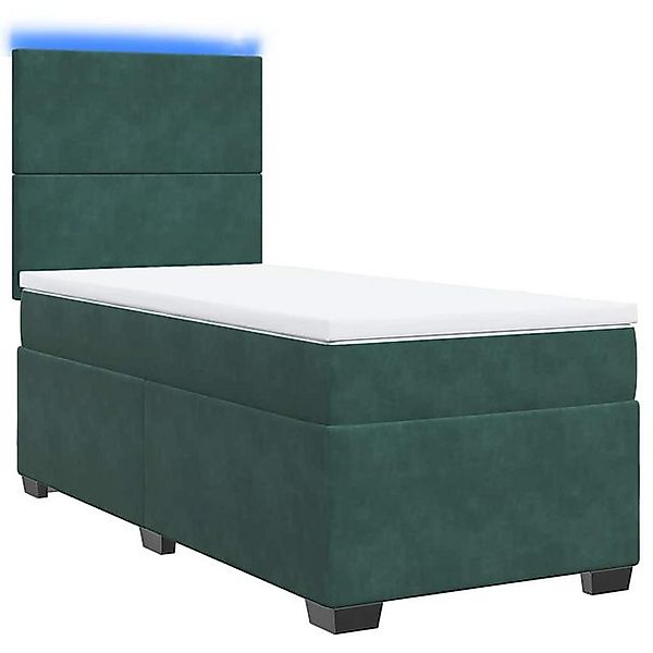 vidaXL Bett Boxspringbett mit Matratze Dunkelgrün 80x200 cm Samt günstig online kaufen