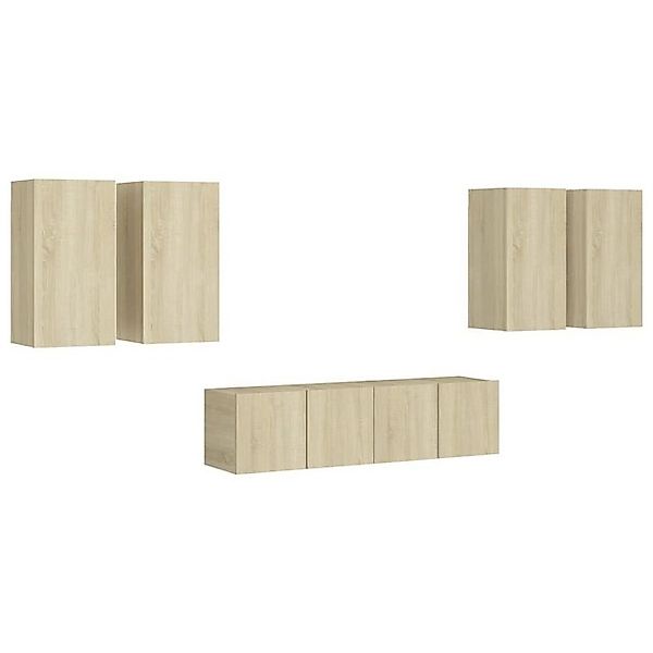 furnicato TV-Schrank 6-tlg. TV-Schrank-Set Sonoma-Eiche Holzwerkstoff (1-St günstig online kaufen