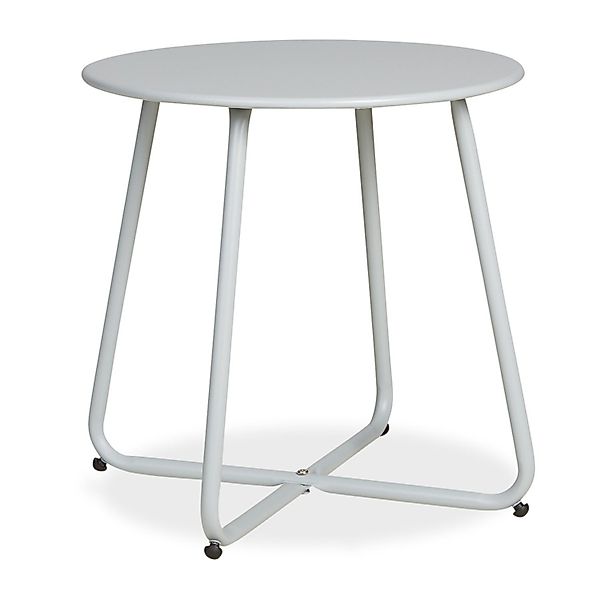 Homestyle4u Beistelltisch Gartentisch Rund Metall Balkontisch günstig online kaufen