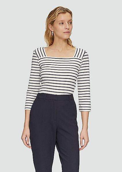 s.Oliver 3/4-Arm-Shirt T-Shirt Streifenshirt mit Karree-Ausschnitt günstig online kaufen