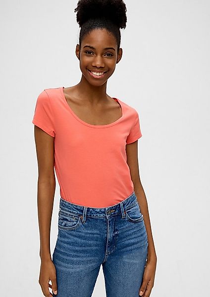 QS Kurzarmshirt T-Shirt T-Shirt mit U-Ausschnitt günstig online kaufen