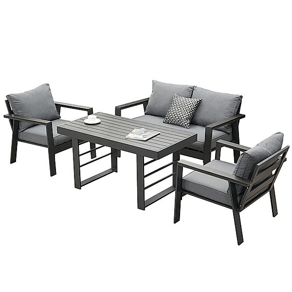 MeXo Gartenlounge-Set Gartenmöbel Set mit Esstisch günstig online kaufen