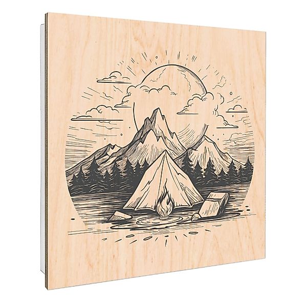 Banjado Schlüsselkasten mit Holzfront 30x30cm Weiß Scharnier Links 50 Haken günstig online kaufen