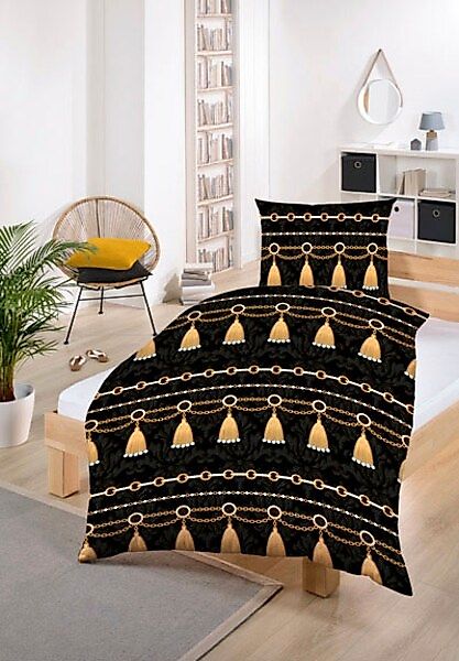 Gold-Line Bettwäsche »Gold-Line Bed - Goldenes Glockenmotiv«, besonders wei günstig online kaufen