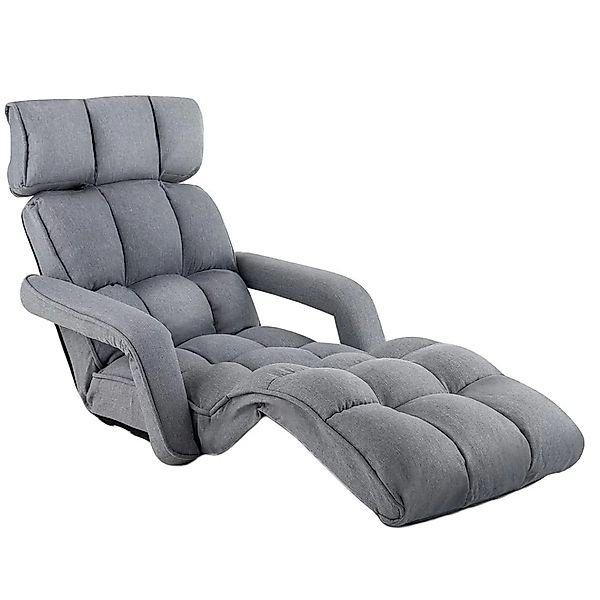 Costway Relaxliege 5-Fach Einstellbar Bodenliege Hellgrau günstig online kaufen