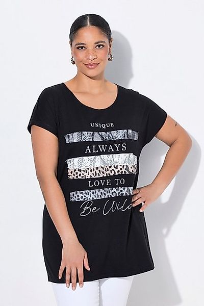 MIAMODA T-Shirt T-Shirt Streifen Schriftzug Glitzersteinchen günstig online kaufen
