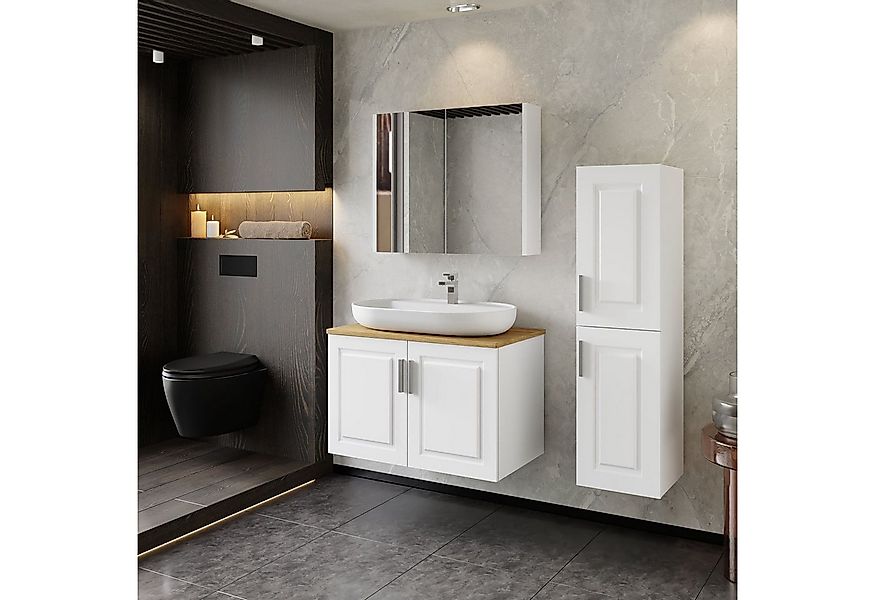 Karen Badmöbel-Set Badmöbel Set Arin Weiß Konsole, (4-St., Unterschrank mit günstig online kaufen