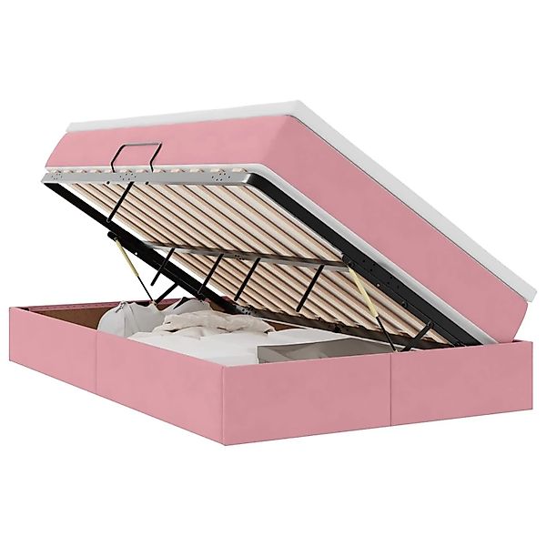 vidaXL Stauraumbett mit Matratze Rosa 120 x 190 cm Samt 3370292 günstig online kaufen