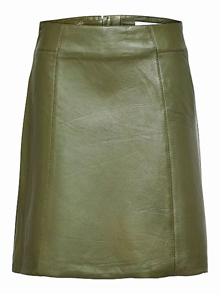SELECTED Mini Lederrock Damen Grün günstig online kaufen