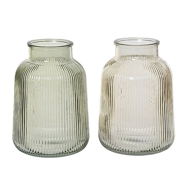 Decoris season decorations Dekovase Vase - geriffelt - aus Glas - ca. Ø 14 günstig online kaufen
