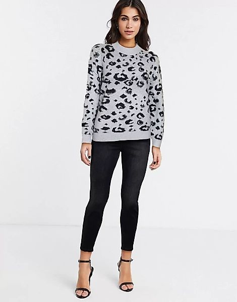 Whistles – Pullover mit Leopardenmuster in Weiß günstig online kaufen