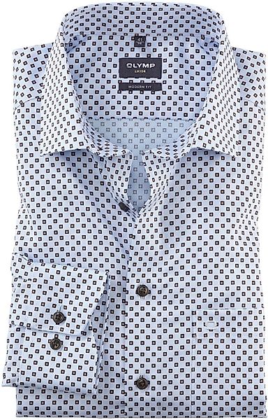 OLYMP Luxor Hemd Druck Hellblau - Größe 38 günstig online kaufen