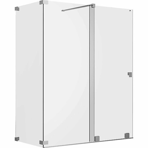 Schöner Wohnen Dusch-Schiebetür Walk-In m. Wand L Silbermatt 120 x 120 x 20 günstig online kaufen