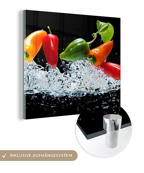 MuchoWow Acrylglasbild Paprika - Schwarz - günstig online kaufen