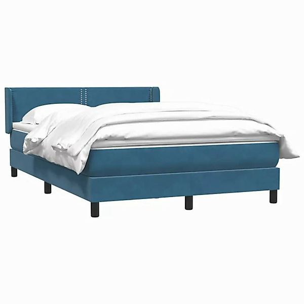 vidaXL Bett Boxspringbett mit Matratze Dunkelblau 140x210 cm Samt günstig online kaufen