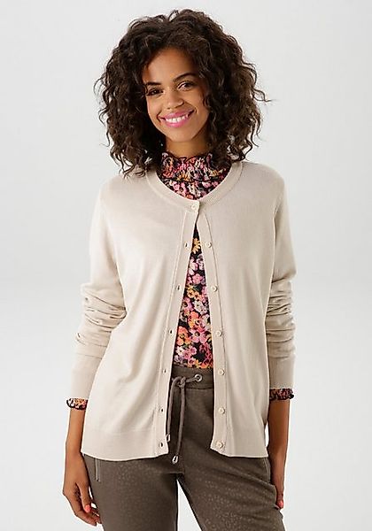 Aniston CASUAL Strickjacke, mit Rundhals-Ausschnitt günstig online kaufen
