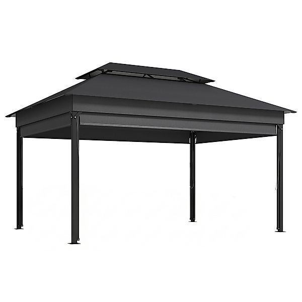 Outsunny Pavillon ca. 4x3m Wasserabweisend Stabil Winterfest Gartenpavillon günstig online kaufen