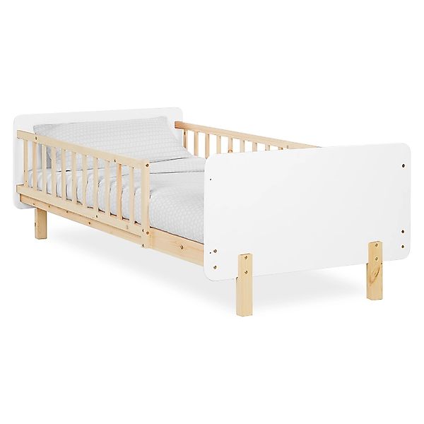 Homestyle4u Kinderbett 90x200 mit Raufallschutz Lattenrost Weiß 2604 günstig online kaufen