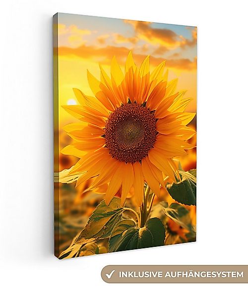 OneMillionCanvasses® Leinwandbild Sonnenblume - Blumen - Gelb - Blumenfeld günstig online kaufen