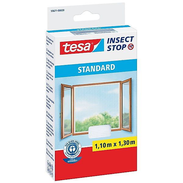 Tesa Insect Stop Fliegengitter Standard mit Klettband 130 cm x 110 cm Weiß günstig online kaufen
