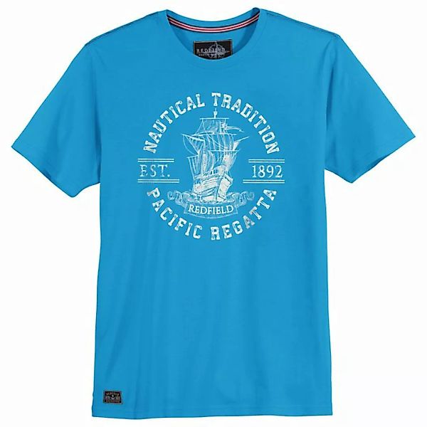 redfield Rundhalsshirt Große Größen Herren T-Shirt türkisblau Pacific Regat günstig online kaufen