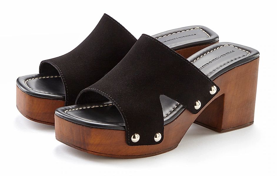French Connection Pantolette, Mule, Sandale, offener Schuh aus Leder mit Bl günstig online kaufen