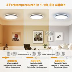 OYLCDI Deckenleuchte LED Deckenlampe 30W Wasserdichte günstig online kaufen