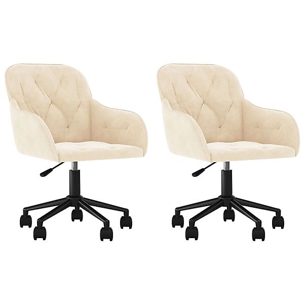 vidaXL Esszimmerstühle 2 Stk Drehbar Creme Samt 3103430 günstig online kaufen