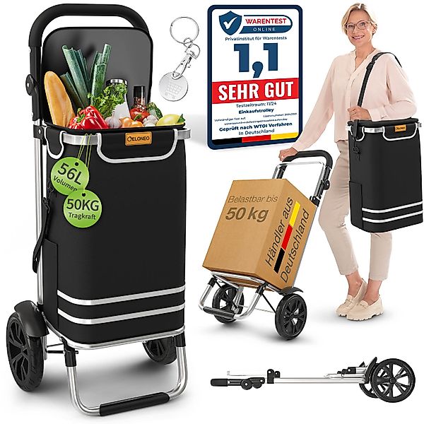 ELONEO Einkaufstrolley klappbar, Einkaufswagen mit Kühlfach, 3in1 Trolley, günstig online kaufen