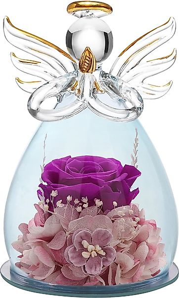 Kunstblume Kunstblume Ewige Rose mit Engel günstig online kaufen