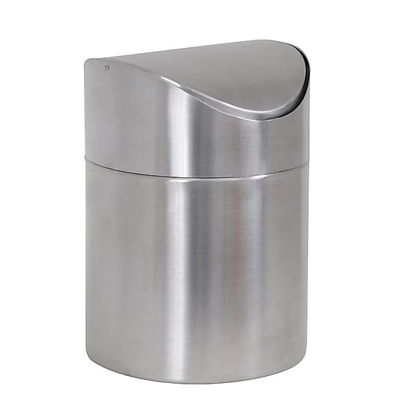 MSV Tisch-/Badezimmerabfalleimer Schwingdeckel 1,5 l Silber günstig online kaufen