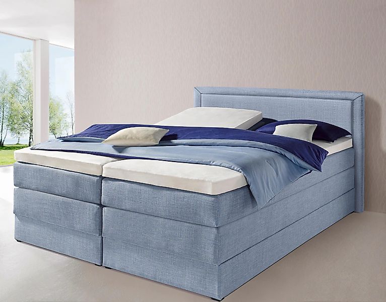 Westfalia Schlafkomfort Boxspringbett, mit Zierkissen und verchromten Kufen günstig online kaufen